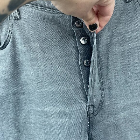 Levi's Ribcage Straight Ankle Jeans Women Size 22W Gray Denim Stretch Slim Capri - Picture 5 of 15